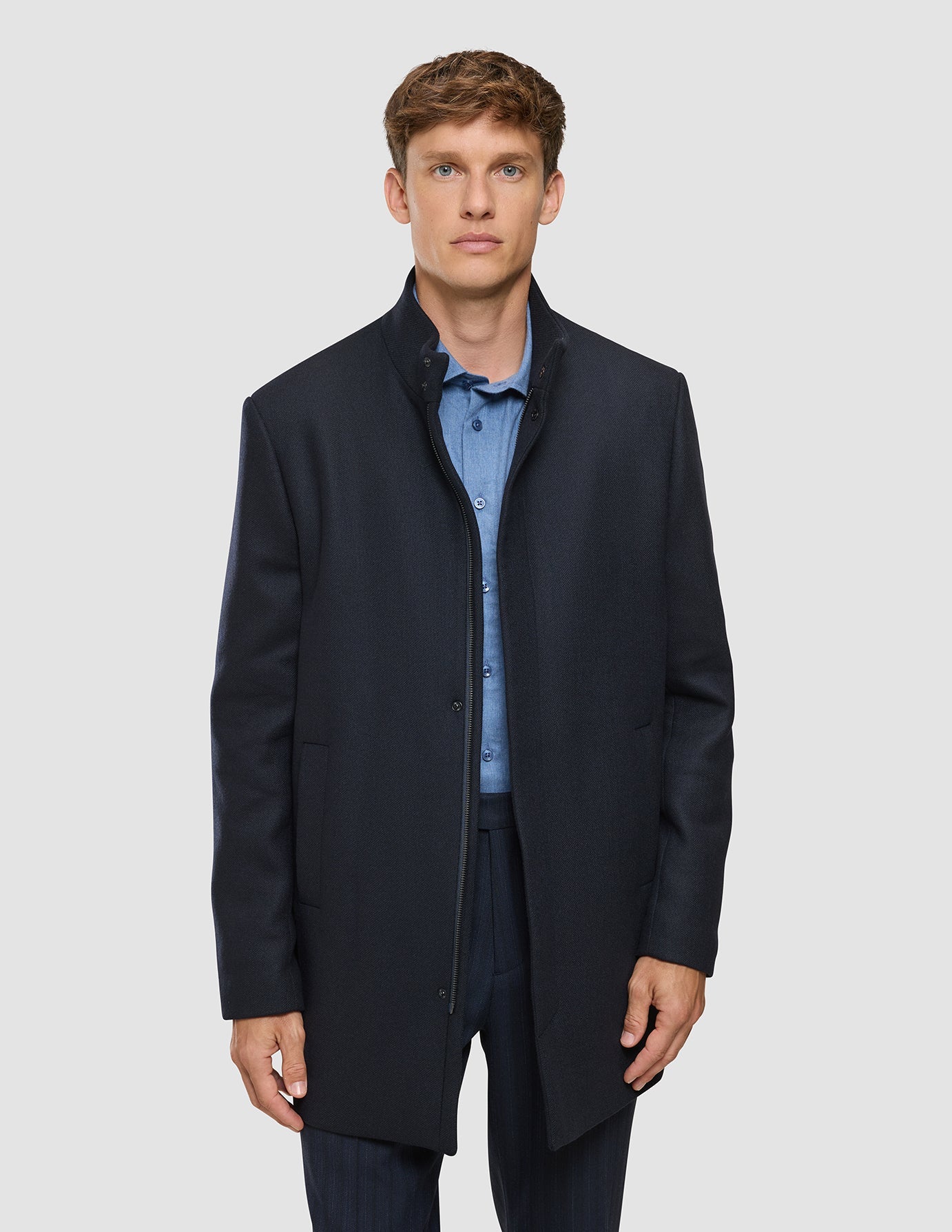 Casentino Wool Coat Dark Navy